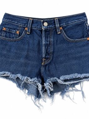 Levi’s Denim Frayed Hem Women's Shorts - Blue 25 Y2K